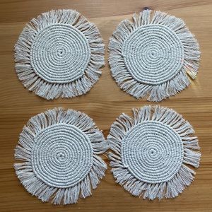 Handmade Beige Macrame Coasters